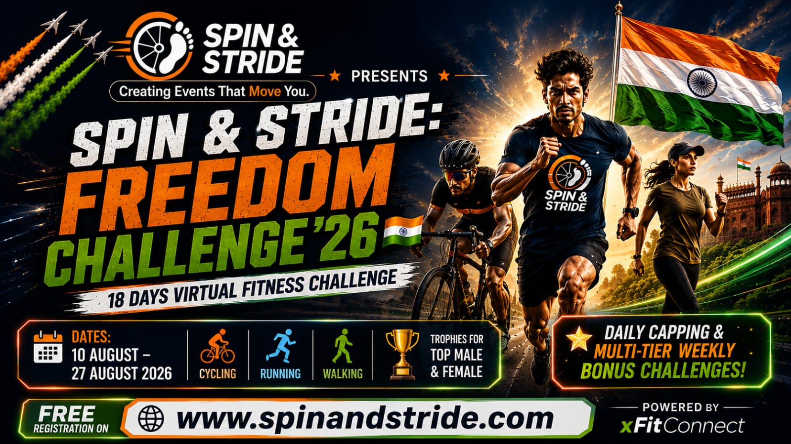 Spin &amp;amp; Stride: Freedom Challenge &amp;#039;26 🇮🇳